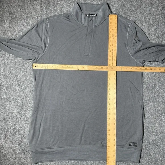 Travis Mathew Newport 1/4 Zip Fleece Mens Large Shade Gray Golf Embroidered NEW - Picture 8 of 14